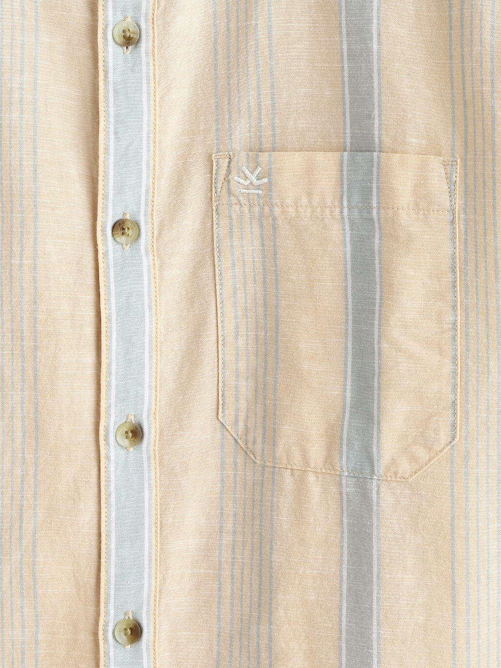 Cotton Slub Summer Stripes Shirt | Yellow