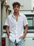 Textured Short Sleeve Shirt | White