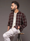 Textured Dobby Cotton Shirt | Maroon