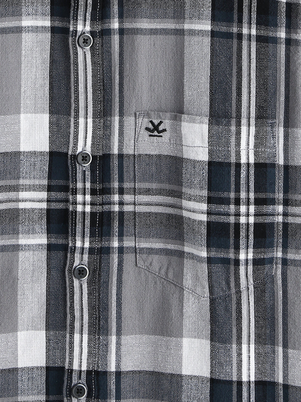 Textured Checks Slim Fit Shirt | Grey