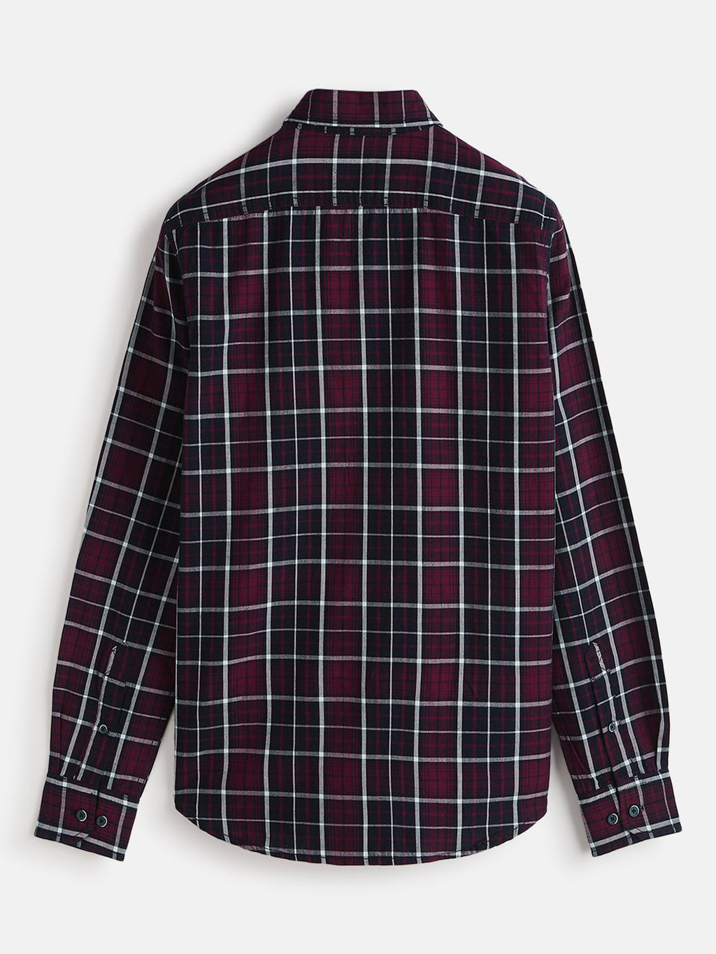 Classic Checked Cotton Shirt | Maroon