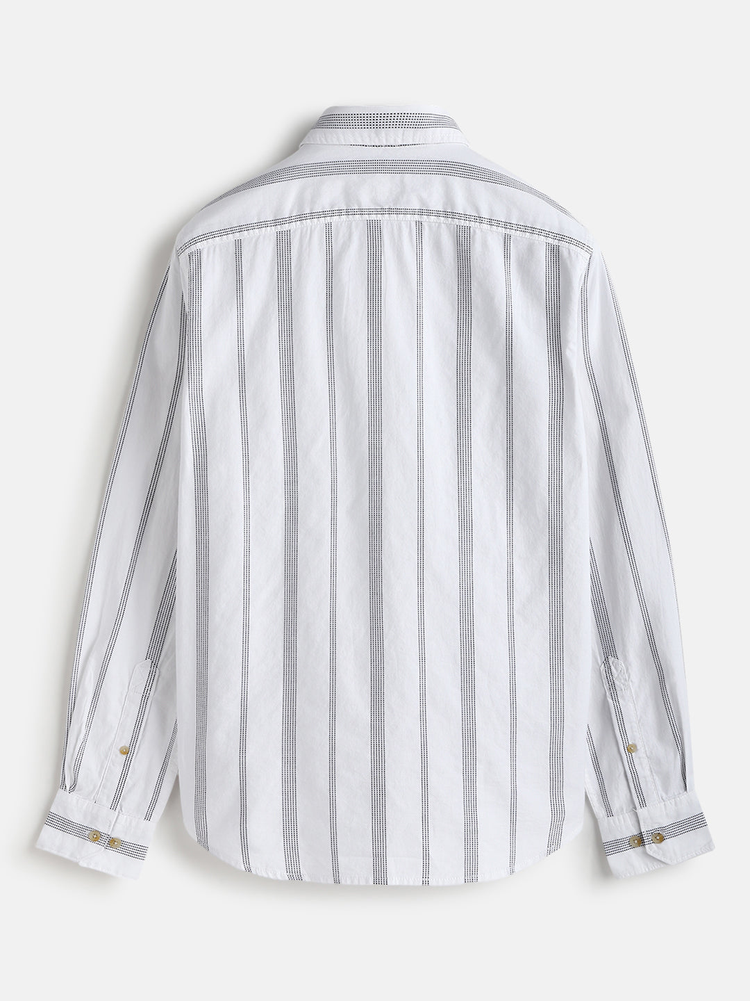 Textured Stripes Cotton Shirt | White