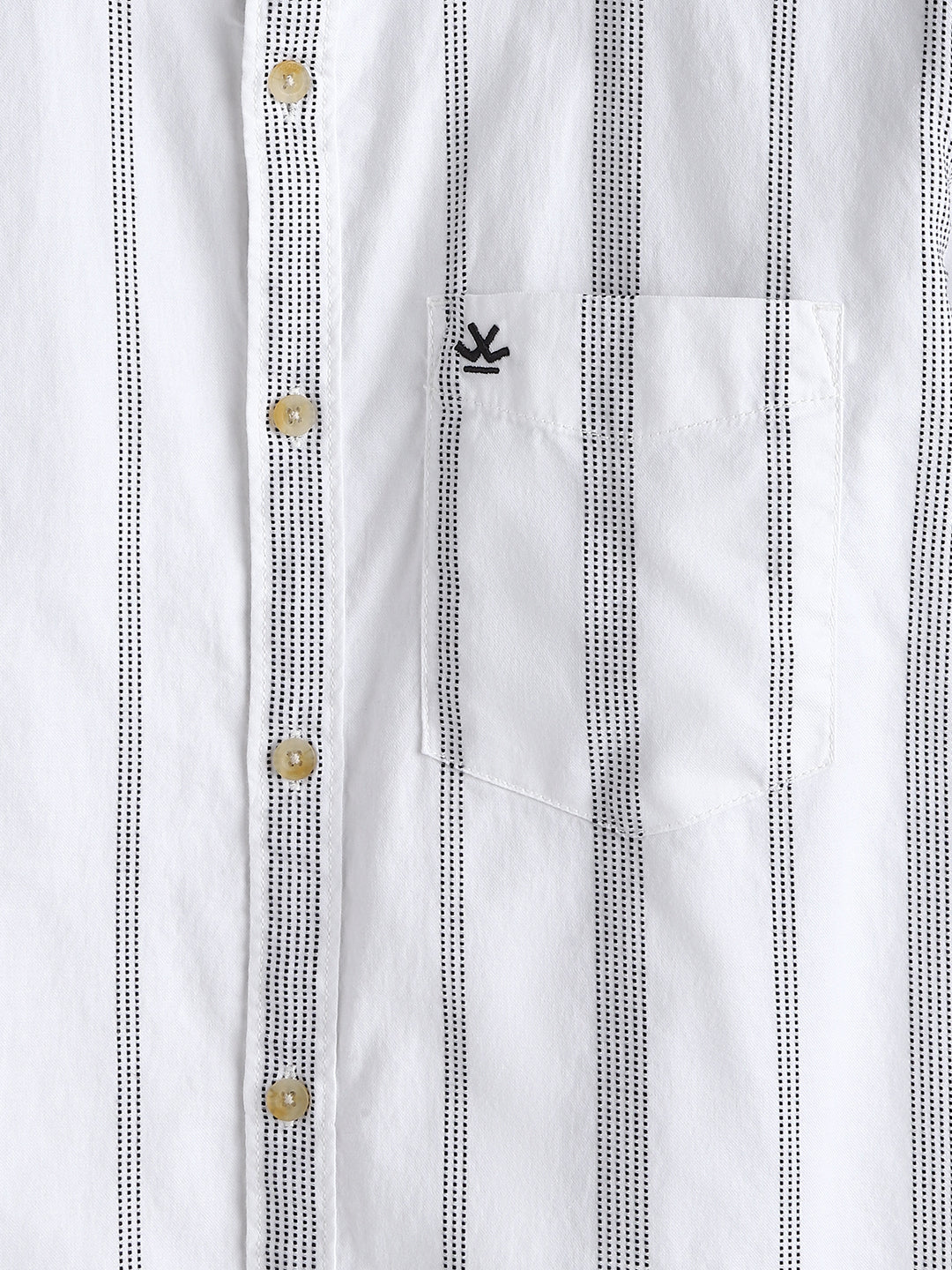 Textured Stripes Cotton Shirt | White