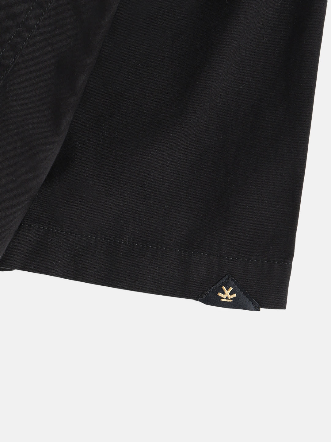 Oversized Half Placket Popover Shirt | Black