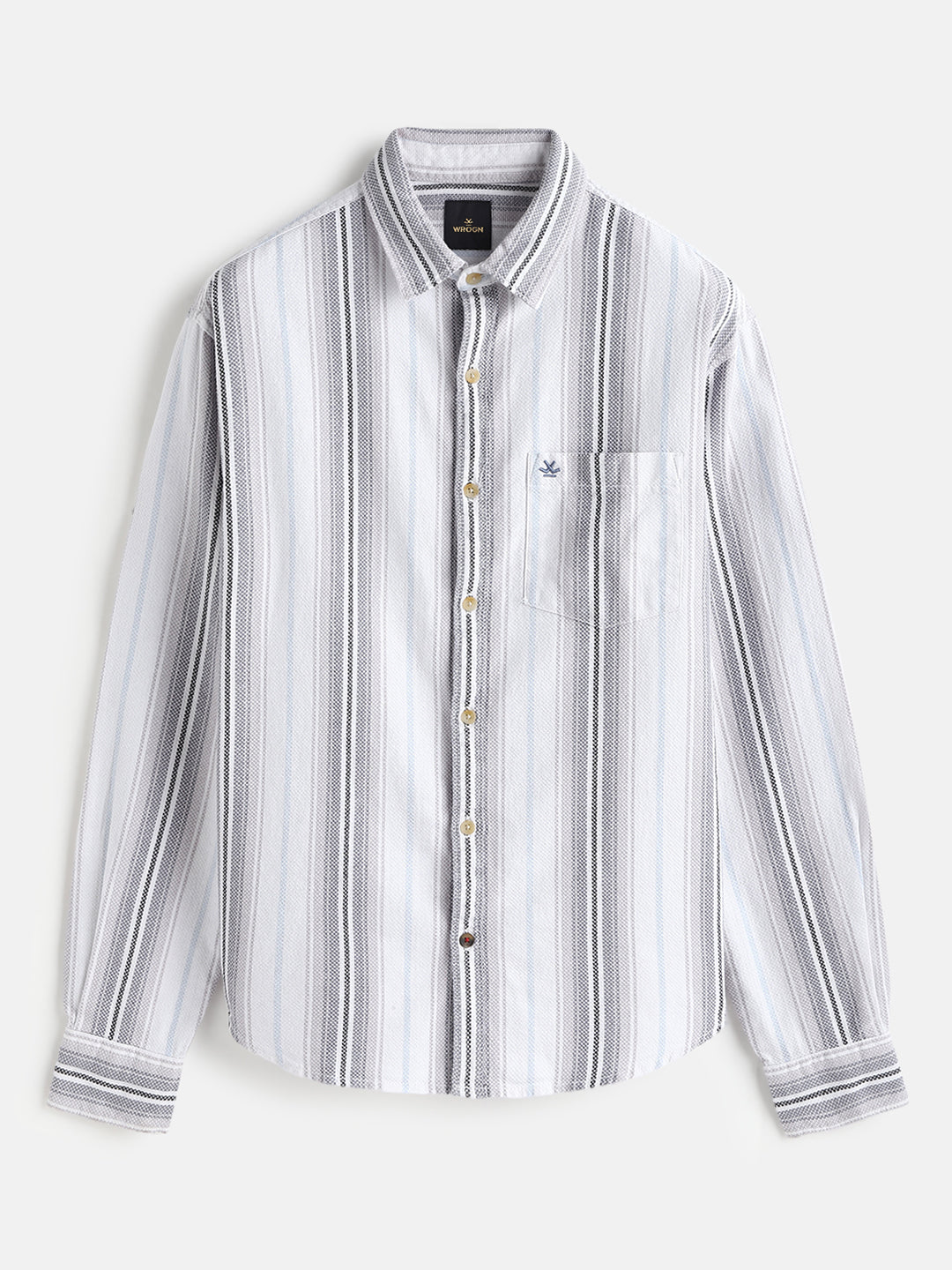 Textured Stripes Dobby Shirt | Grey