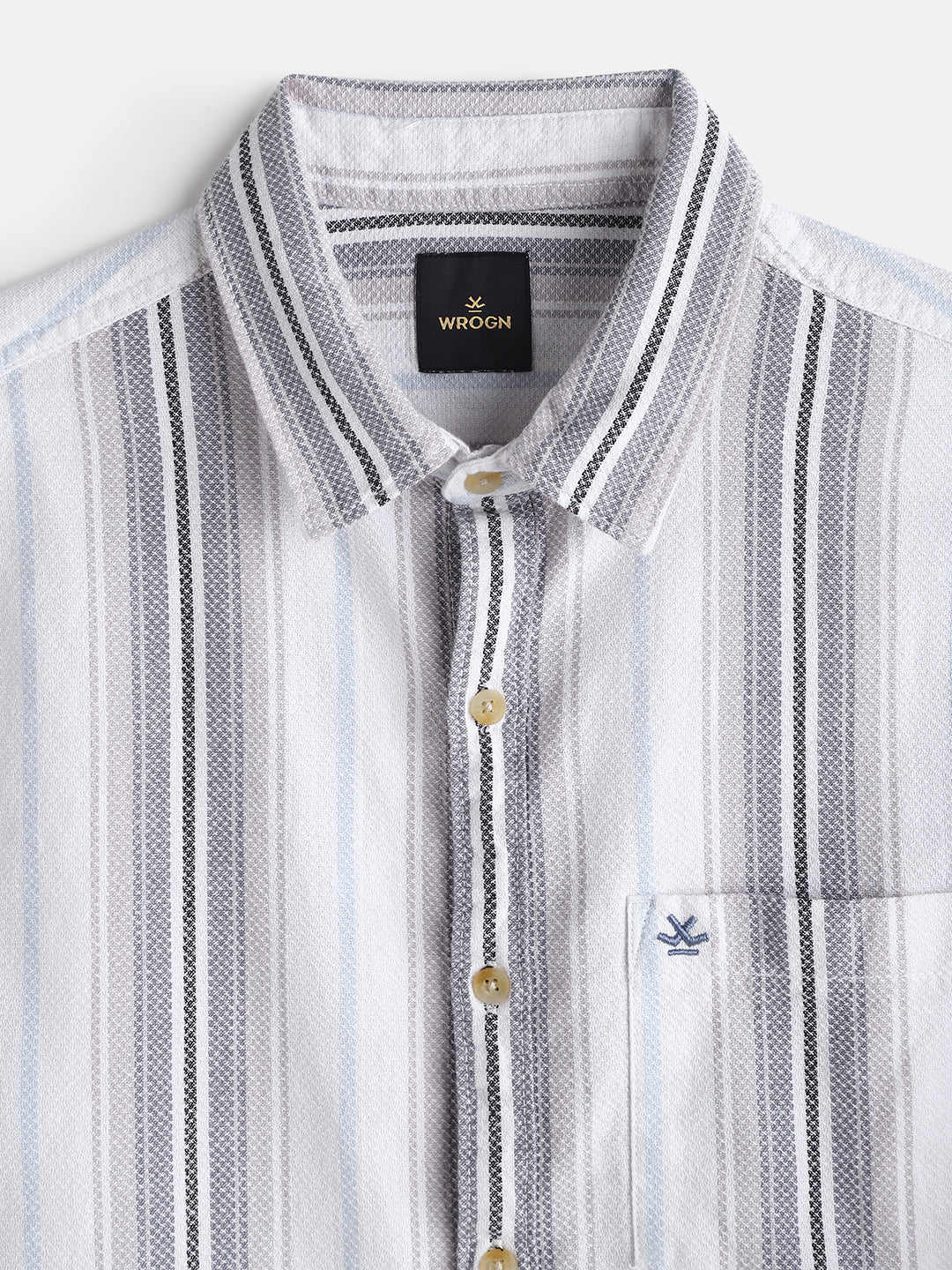 Textured Stripes Dobby Shirt | Grey