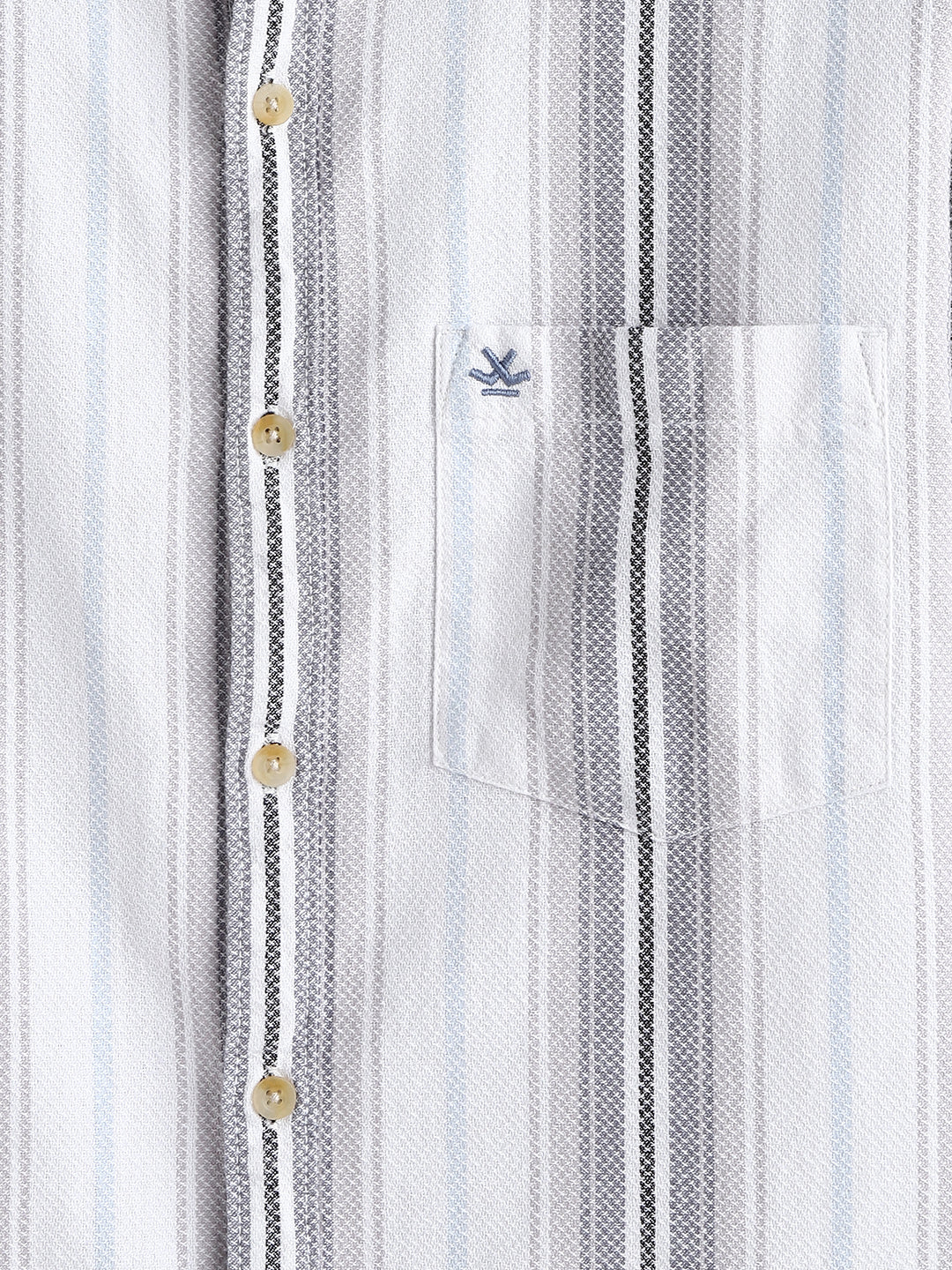 Textured Stripes Dobby Shirt | Grey