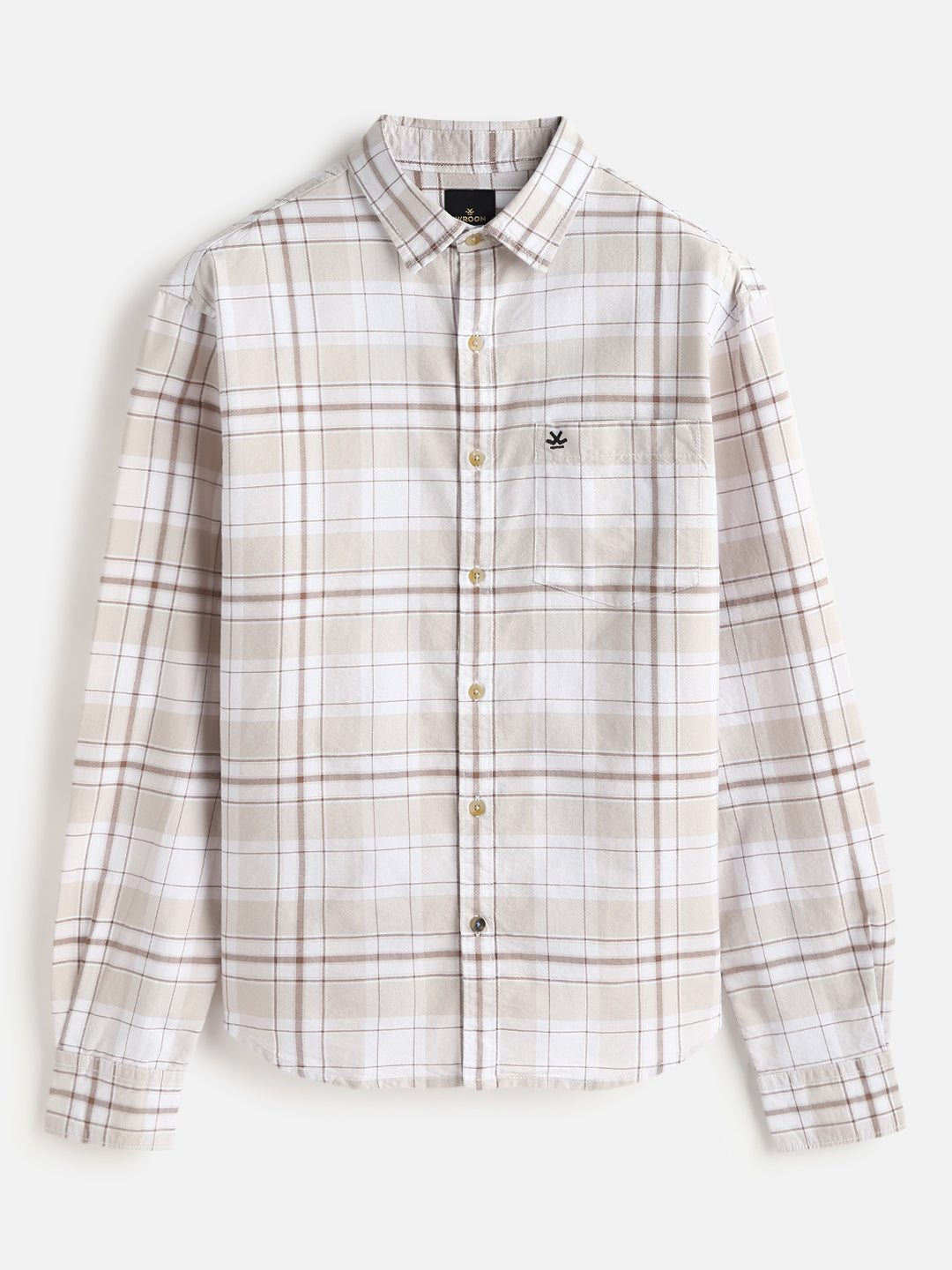 Checked Comfort Fit Shirt | Brown