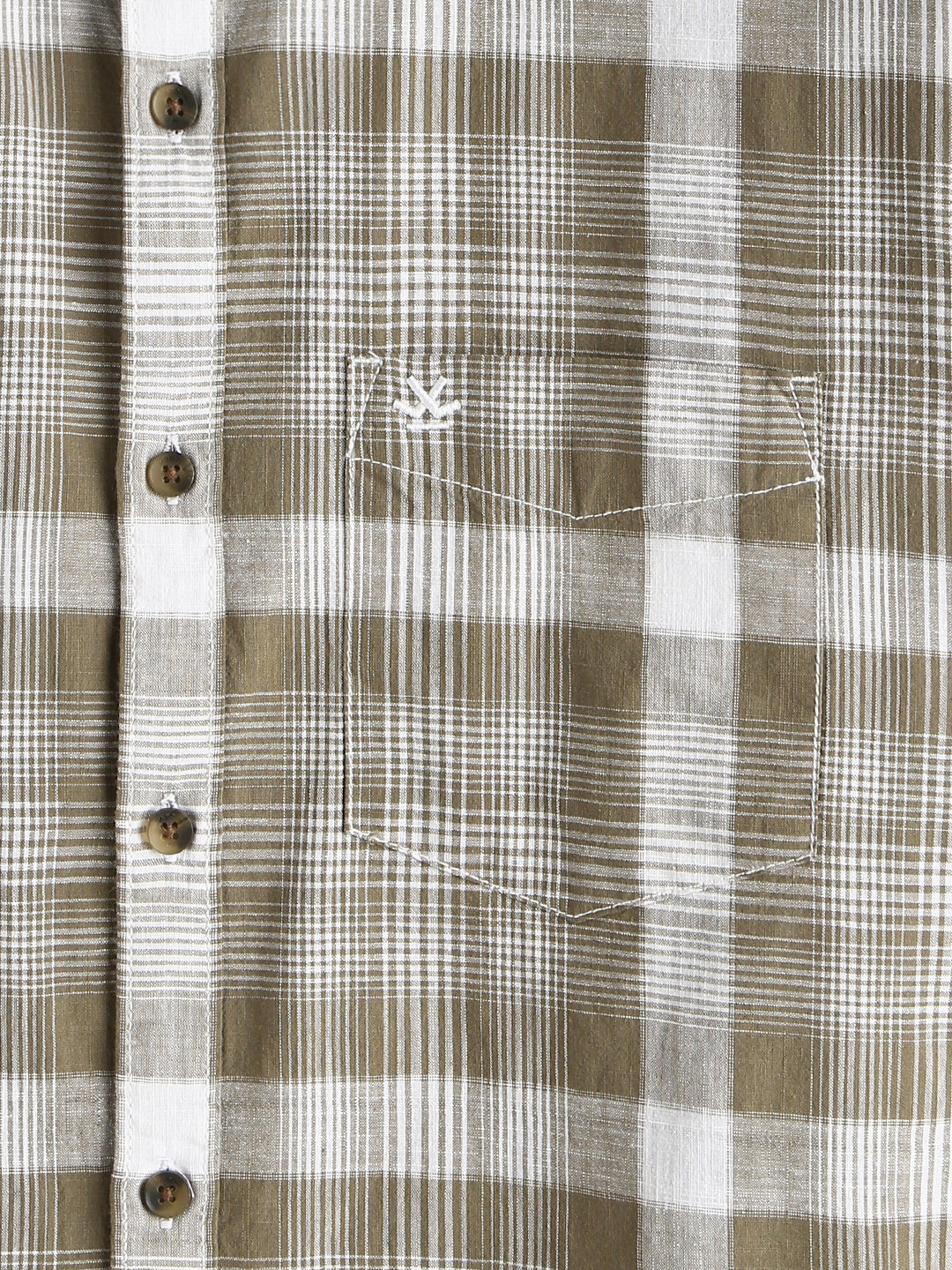 Checked Cotton Slub Shirt | Brown