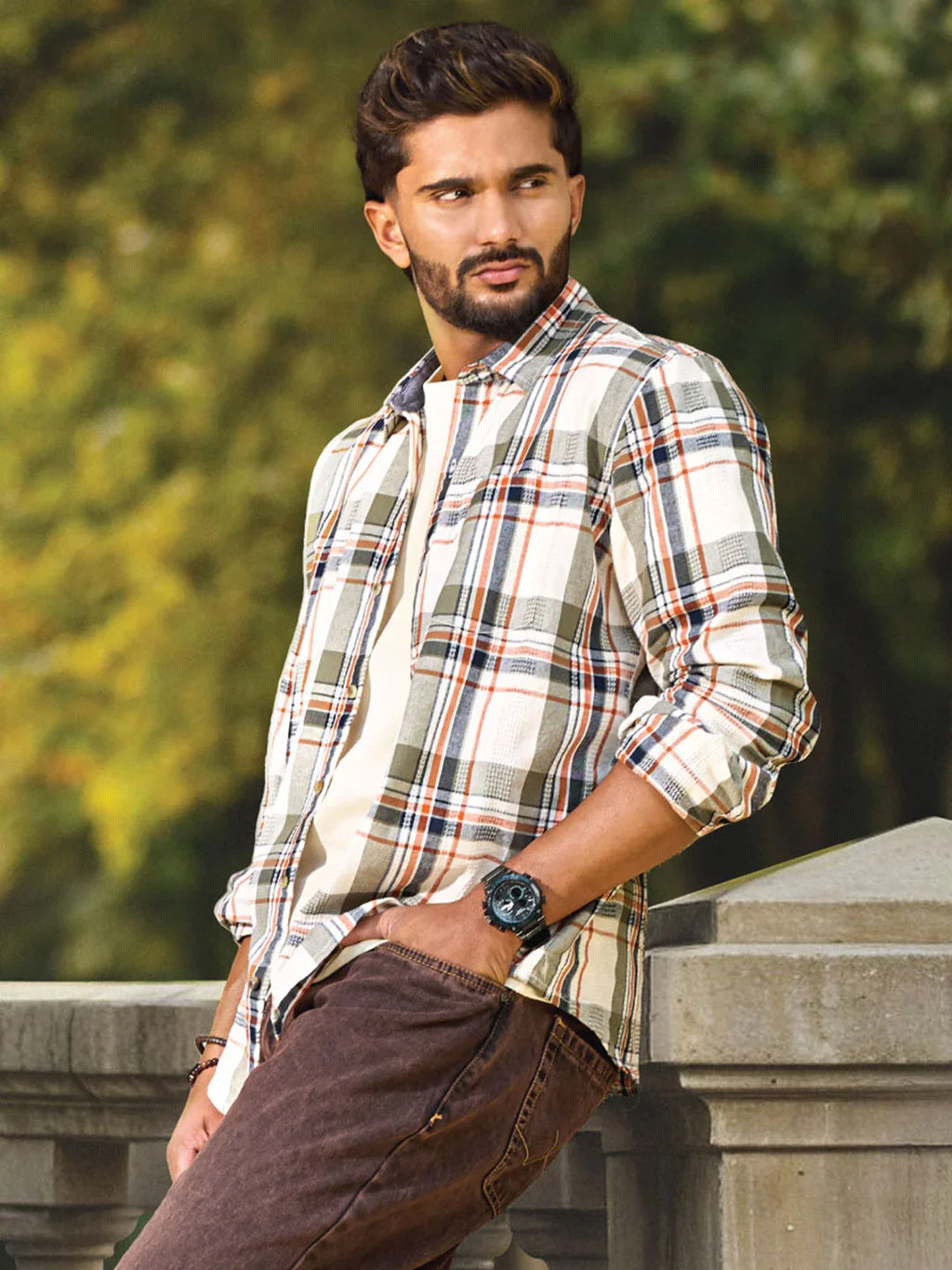 Striped Short Sleeve Textured Shirt | Green