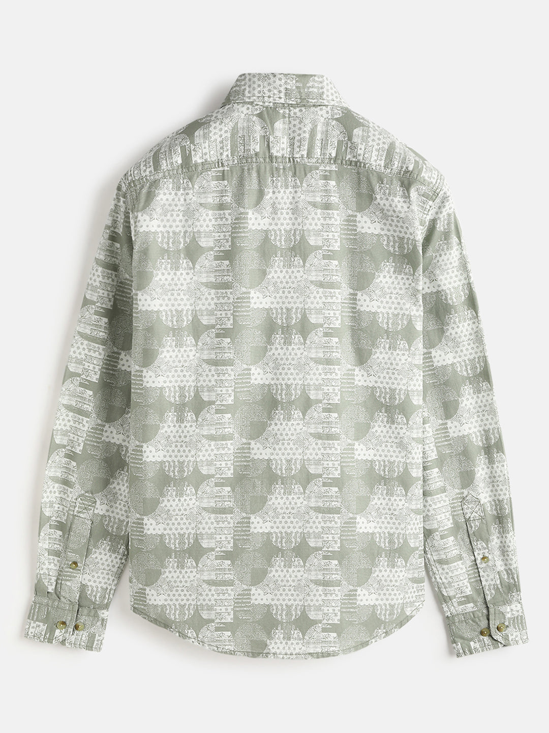 Abstract Printed Slim Fit Shirt | Green