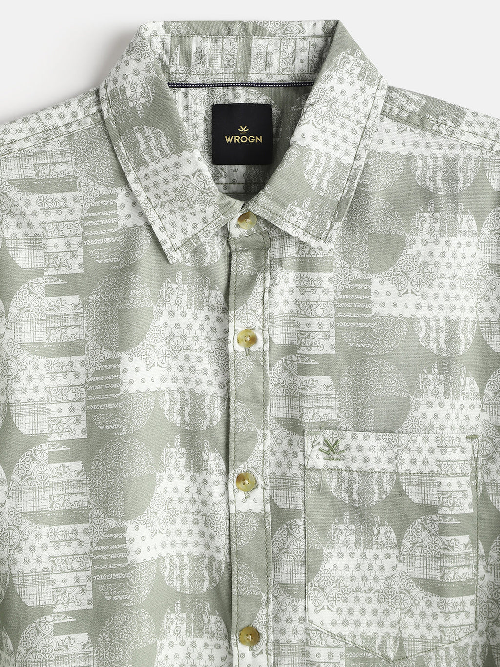 Abstract Printed Slim Fit Shirt | Green