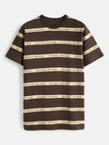 Printed Stripes Casual T-Shirt | Brown
