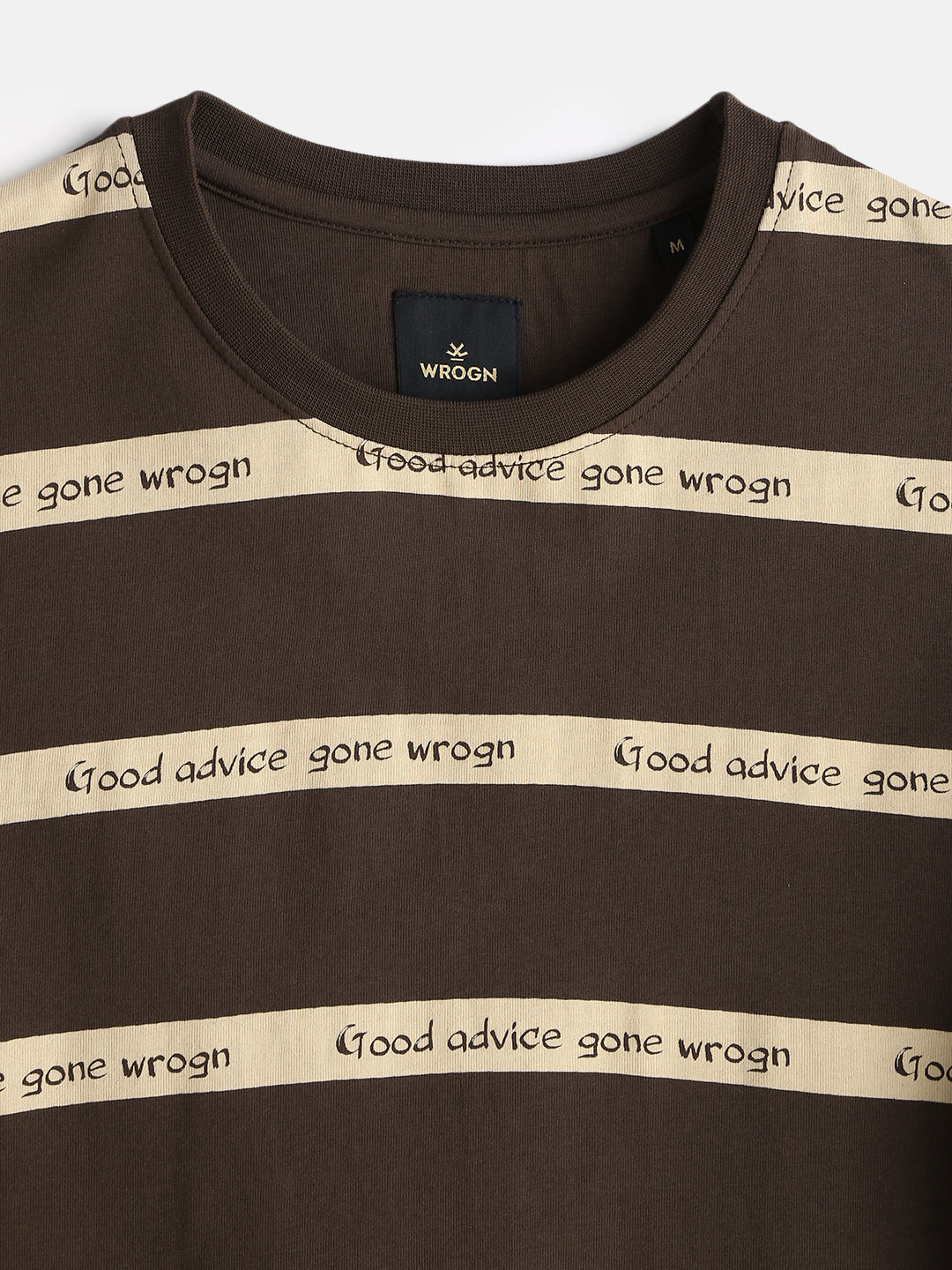 Printed Stripes Casual T-Shirt | Brown
