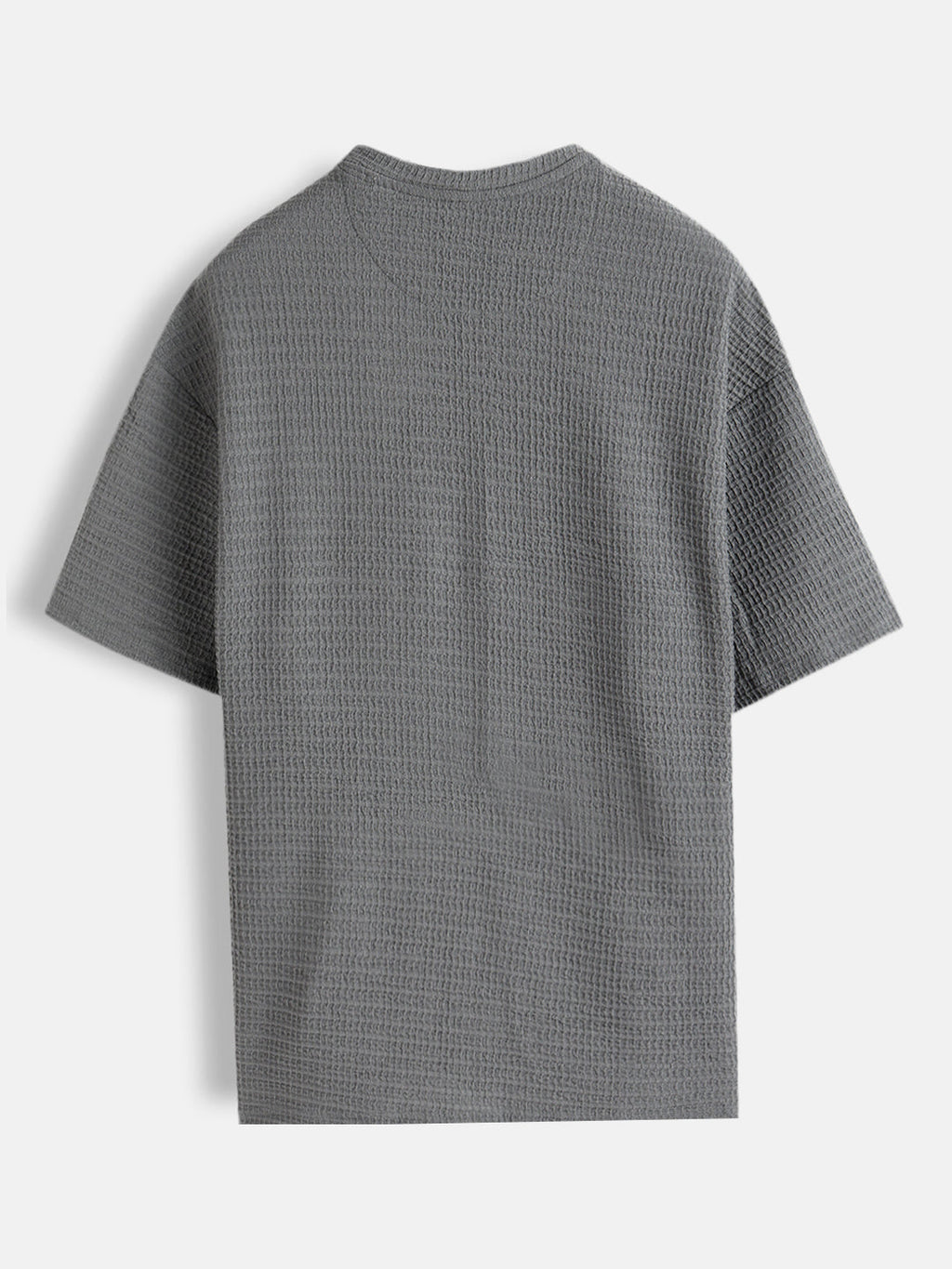 Honeycomb Textured Knit Crew Neck Pullover In Oversized Fit  |  Grey