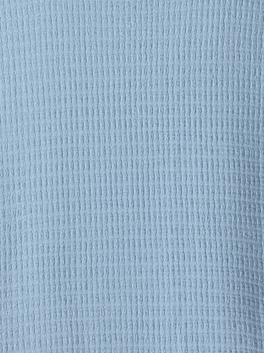 Oversized Jacquard Textured Crew Neck T-Shirt  |  Blue