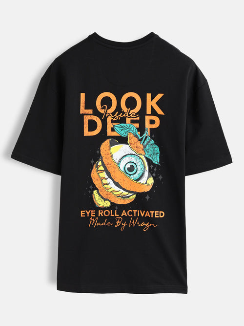Bizarre Elements Inspired Oversized Back Print T-Shirt | Black