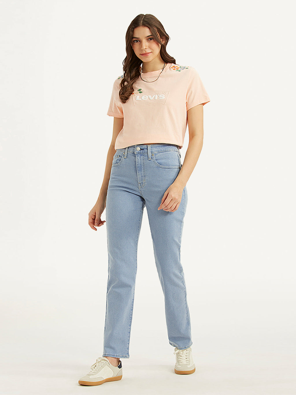 Women's 724 Light Blue Straight Fit High Rise Jeans