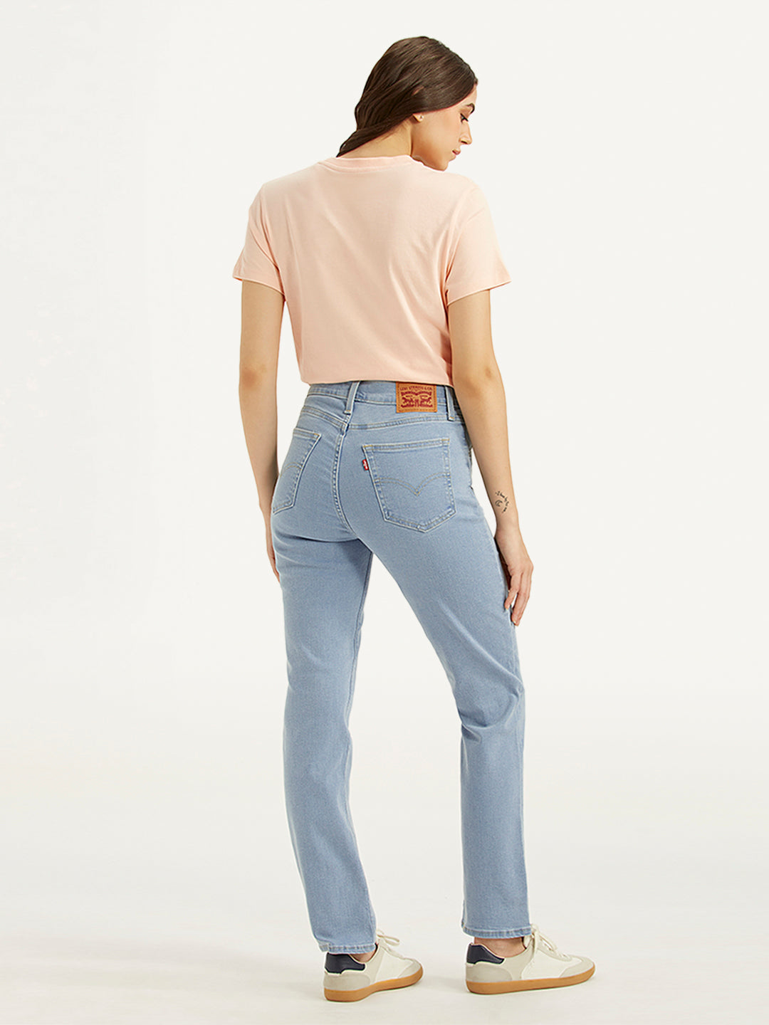 Women's 724 Light Blue Straight Fit High Rise Jeans