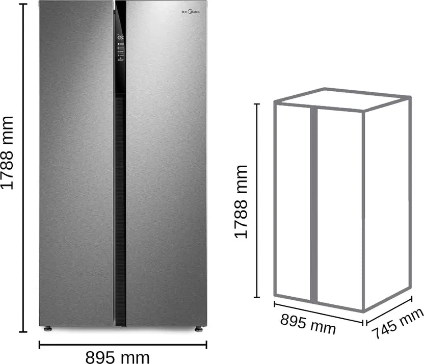 Midea 510 L Frost Free Side by Side Refrigerator (Stainless Steel Finish, MRFS5920SSLF)