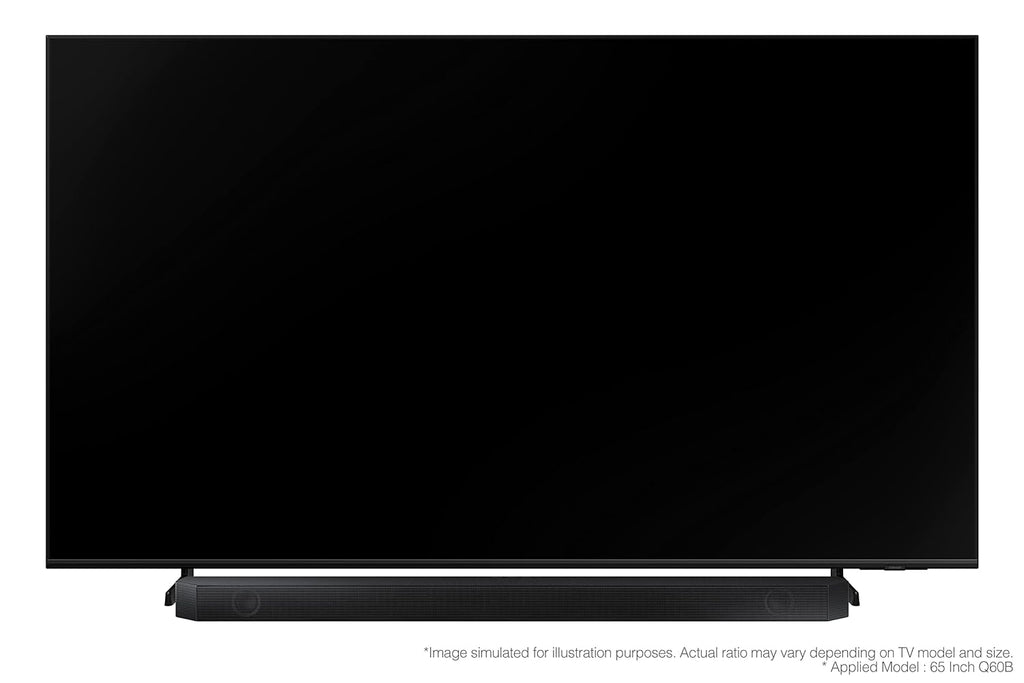 Samsung Q-Symphony Soundbar (HW-Q600B/XL), USB, Bluetooth with 3.1.2 Channel, Wireless Subwoofer, and 2 Up-Firing Speakers, Dolby Atmos Music (Black)