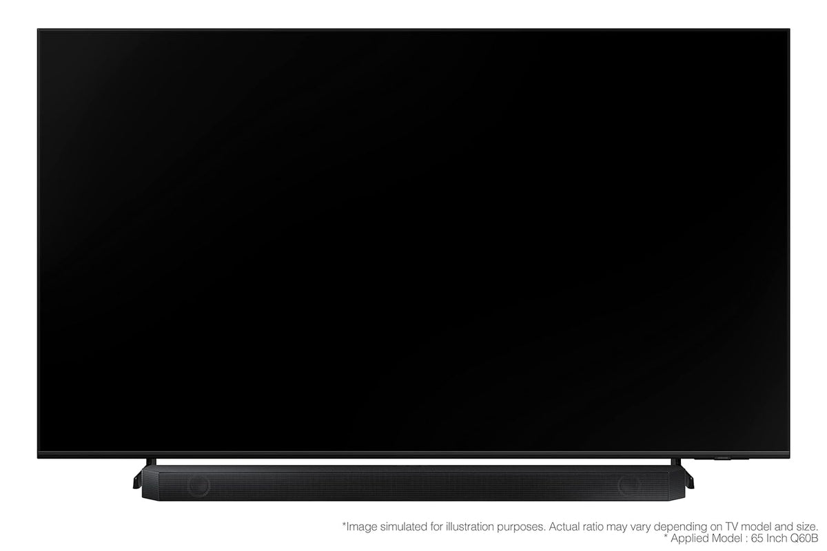 Samsung Q-Symphony Soundbar (HW-Q600B/XL), USB, Bluetooth with 3.1.2 Channel, Wireless Subwoofer, and 2 Up-Firing Speakers, Dolby Atmos Music (Black)