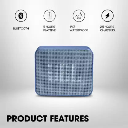 JBL Go Essential with Rich Bass, 5 Hrs Playtime, IPX7 Waterproof, Ultra Portable 3.1 W Bluetooth Speaker