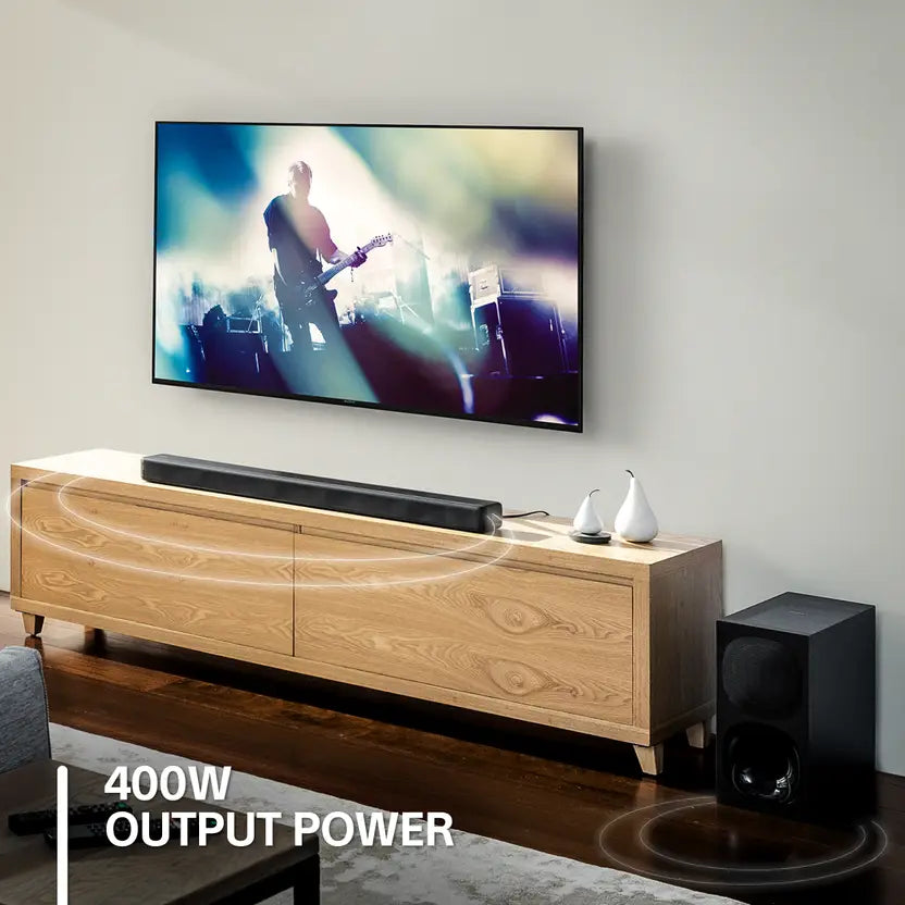 Sony HT-G700 3.1ch 4K Dolby Atmos/DTS:X Soundbar for TV with Wireless subwoofer, 3.1ch Home Theater System (400W, Surround Sound,Bluetooth Connectivity, HDMI & Optical Connectivity, 4k HDR) - Black