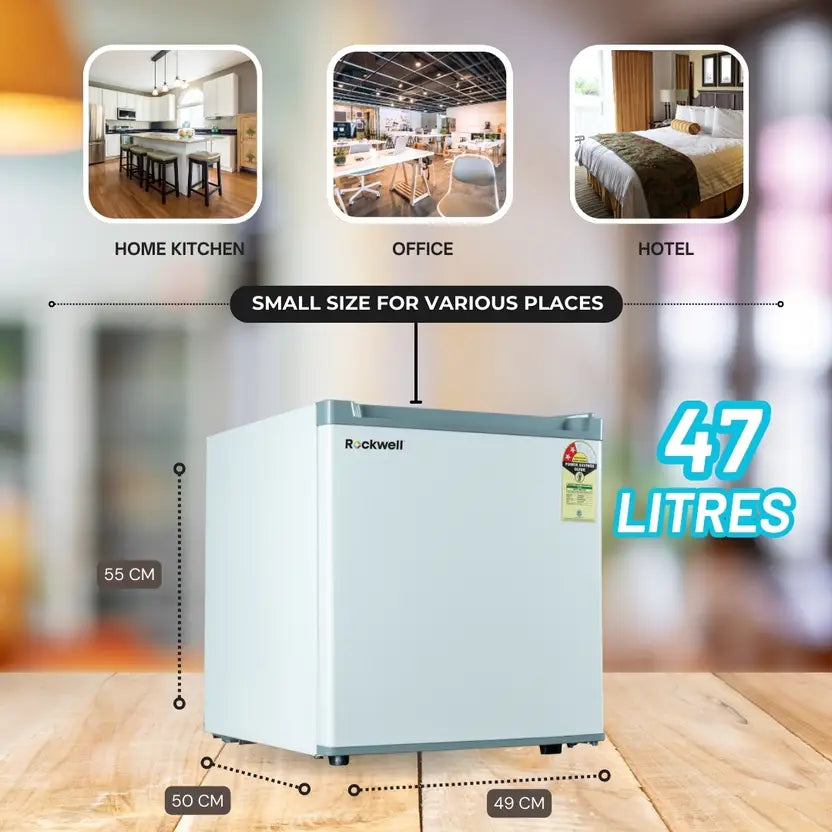 Rockwell 45 L Direct Cool Single Door 2 Star Refrigerator (White, MB49WH)