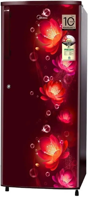 Midea 215 L Direct Cool Single Door 2 Star Refrigerator  (WINE C FLOWER, MRD215D2HPCW)