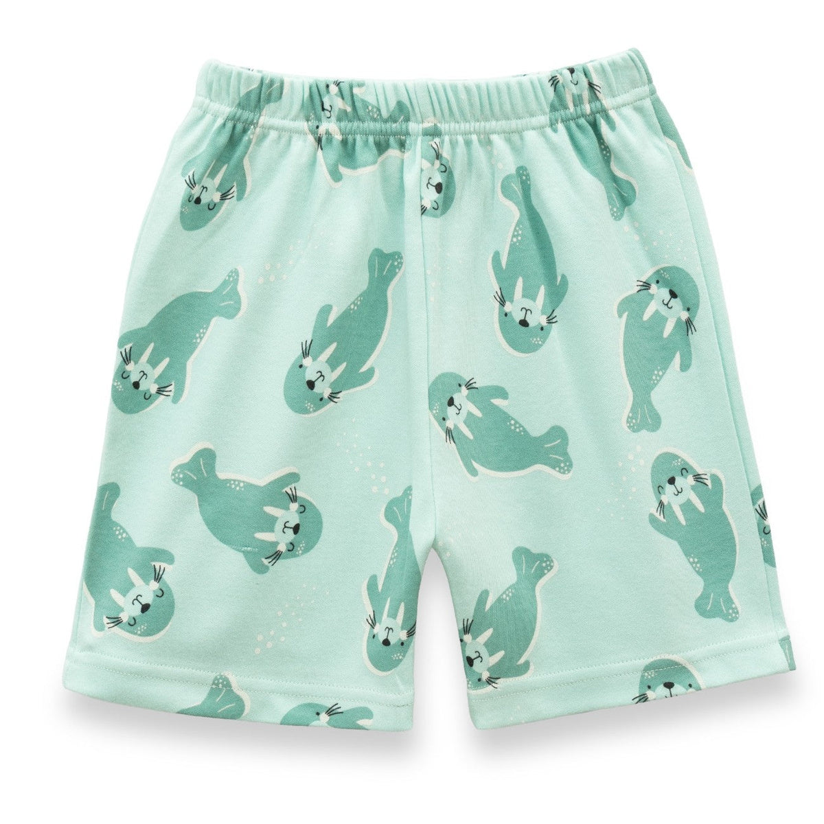 Sea Walrus Printed Green Kids Clothing Set