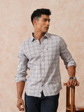 Textured Tonal Check Shirt | Khaki